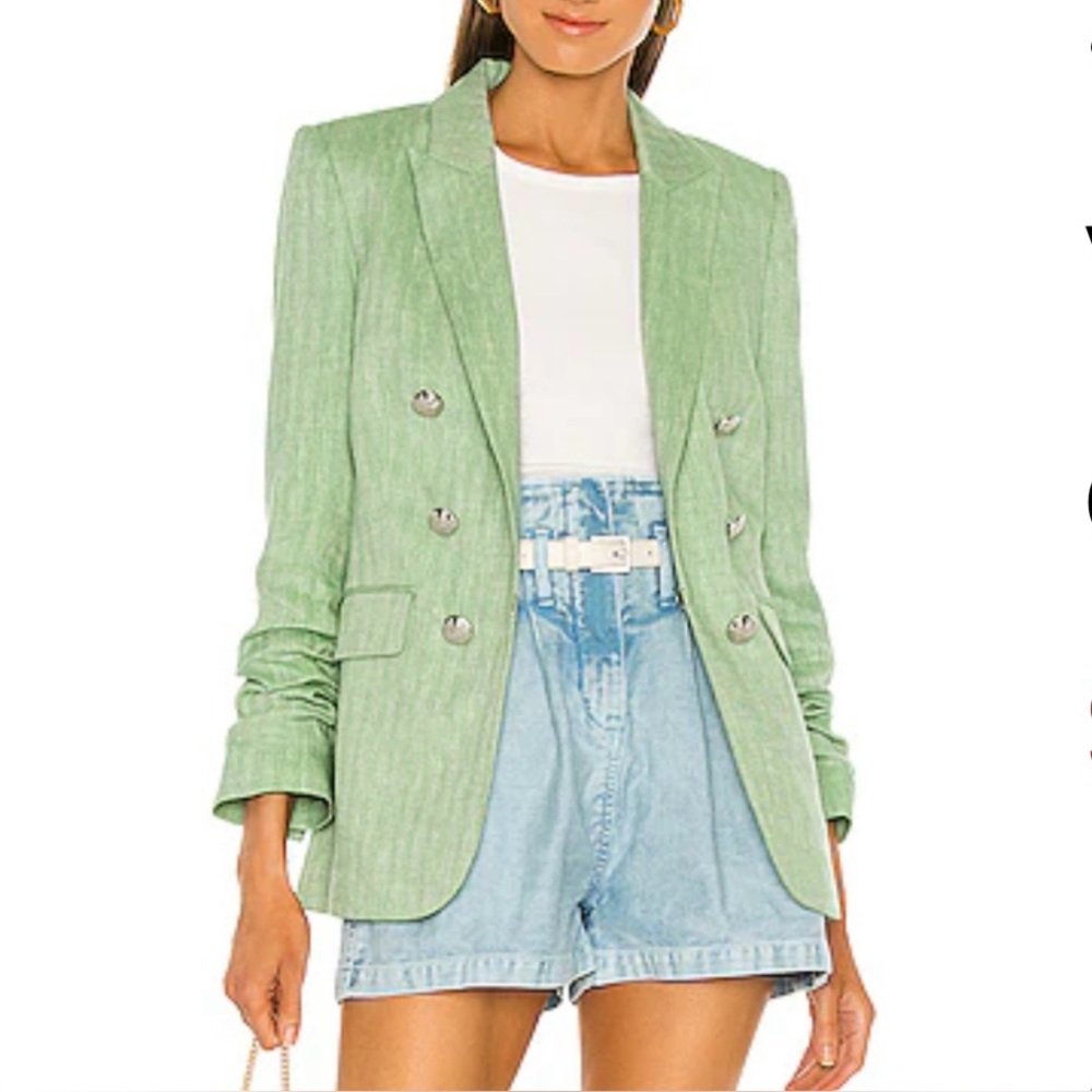 Veronica Beard Double-Breasted Green Blazer